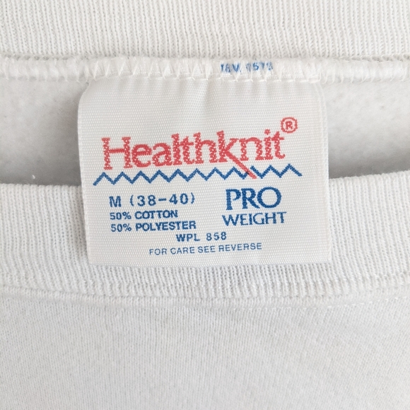 Vtg 80s White Grunge Cropped Oversized Sweatshirt - Picture 11 of 13